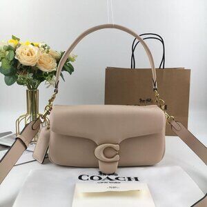 COACH Pillow Tabby 26 Crossbody Shoulder Bag Ivory Brass Leather C0772 OUTLET